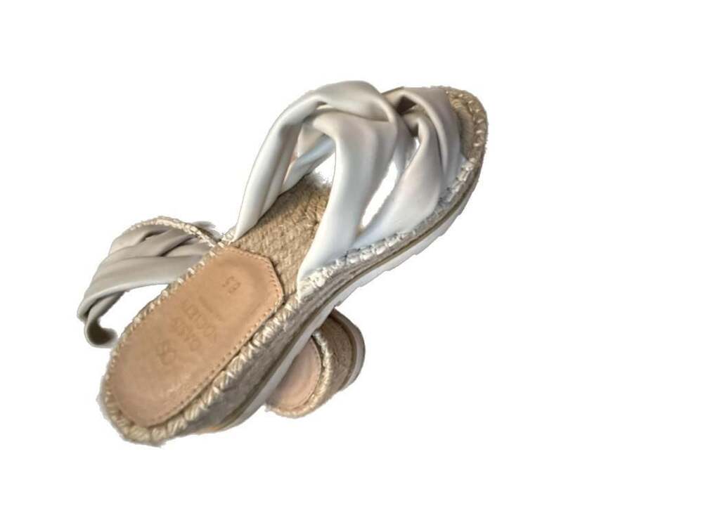Oasis Society White Padded Strap Espadrille Platform Sandals Size 6.5
